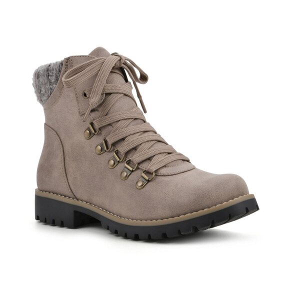 Cliffs By White Mountain Womens Comfort Primed Lace up Boots Taupe Size 8.5M NWD - Picture 1 of 10